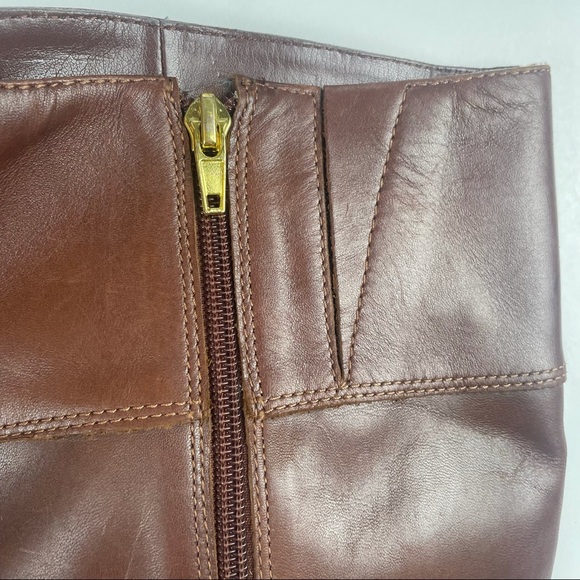 Audrey Brook brown Leather Zip Up Riding High Boots Size 8M - Picture 11 of 14